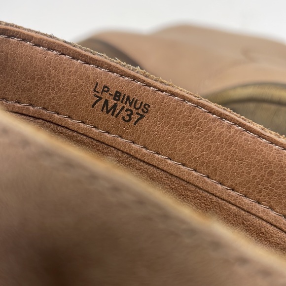 Lucky Brand Binus Leather Ankle Booties sz 7 Light Tan - Picture 9 of 10